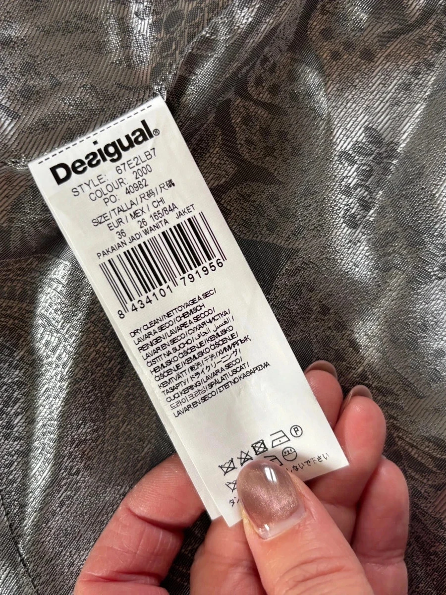 Desigual black jacket – silver lining – timeless size 38 – photo 5